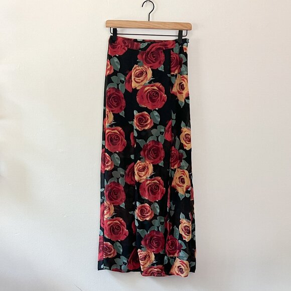 Forever 21 Dresses & Skirts - forever 21 / rose floral maxi skirt double slit S